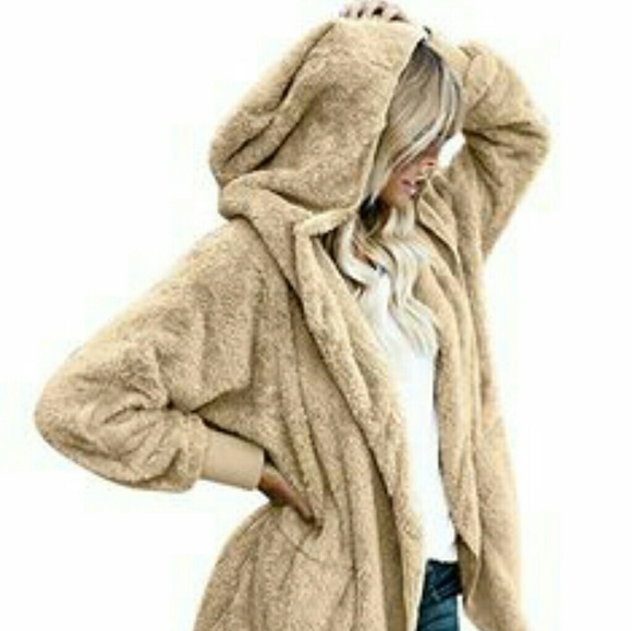 LAST 1!! Taupe Sherpa jacket - Picture 7 of 8